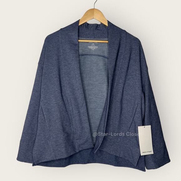 Ministry of Supply Fusion Terry Cardigan | XS Indigo Open Front Wool Capsule Eco - Picture 1 of 8